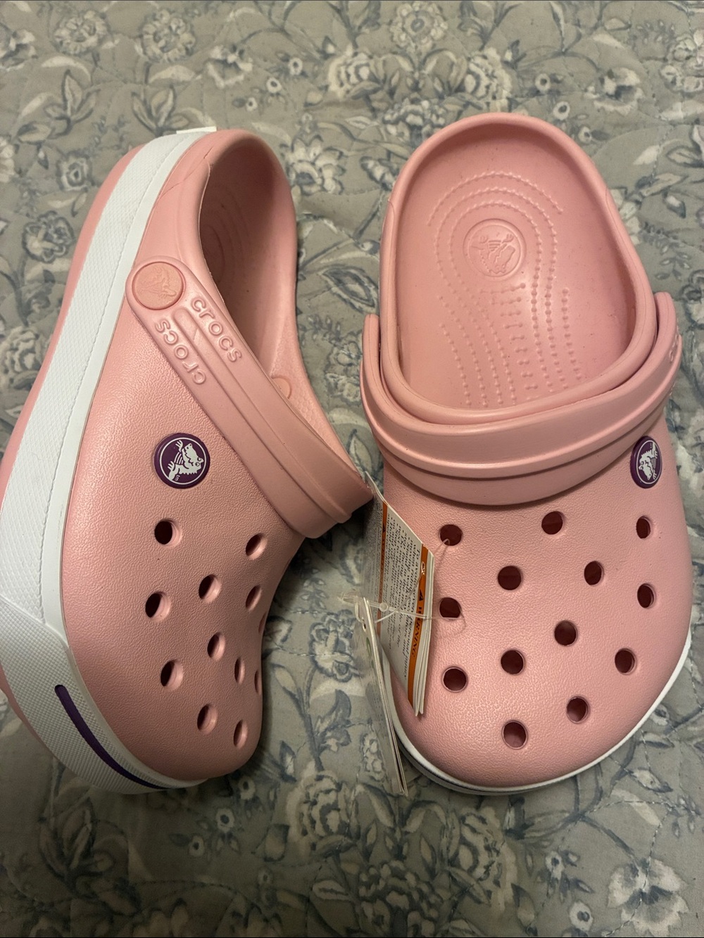Crocs Crocband II Kids Clog Casual Pink Closed Toe Size: J2 NWT